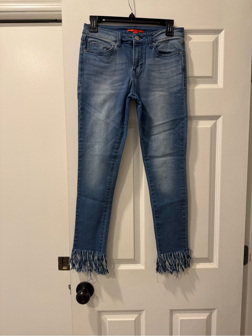 Chelsea & Violet Light Blue Frayed Hem Skinny Jeans